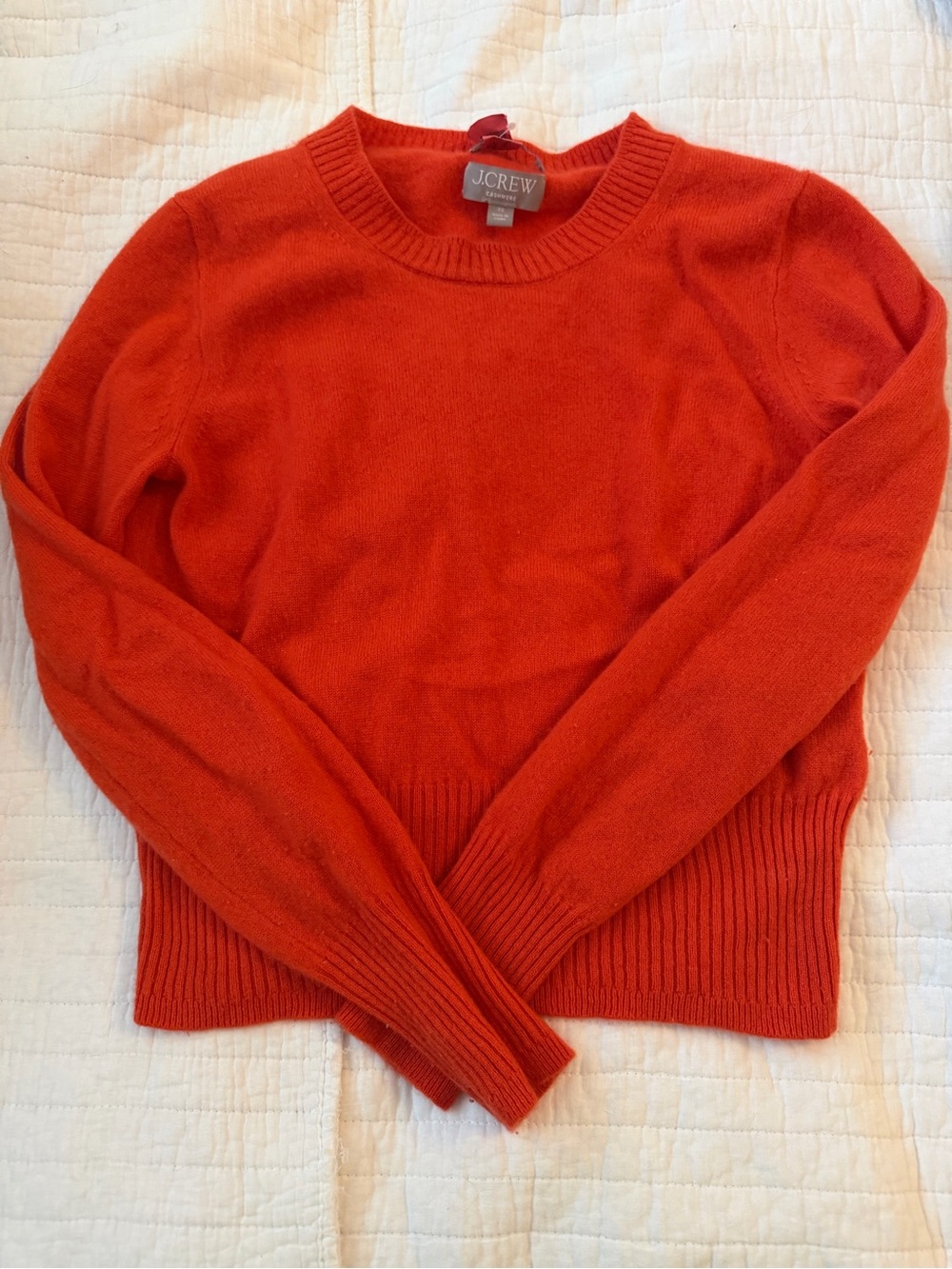 J. Crew Women’s Cashmere Sweater in Vibrant Orange-Red